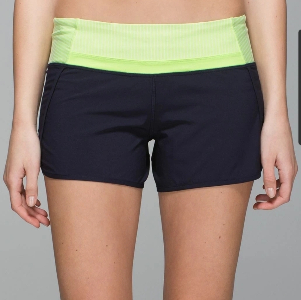 Lululemon Run Times Shorte Size 8 BLACK Great Preowned Condition Athletic Active
